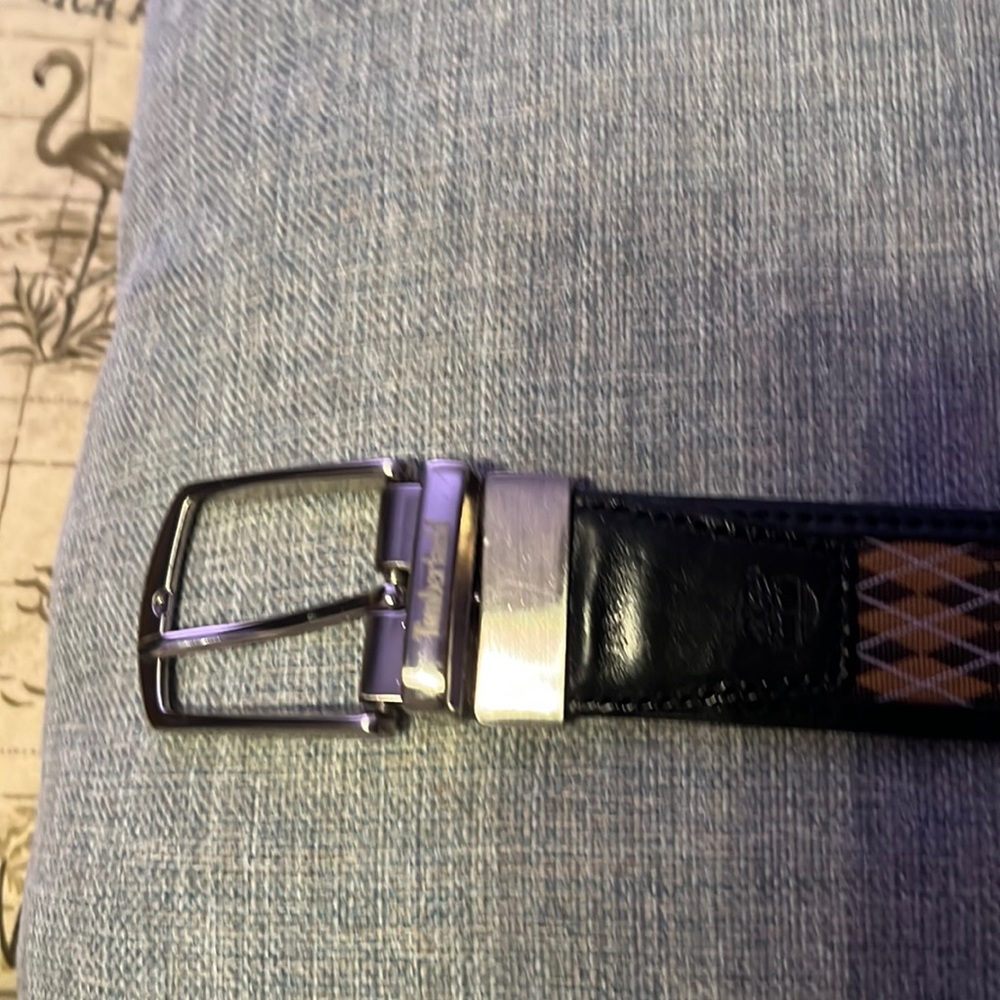 Timberland Mens Black and Tan Belt Size 40
